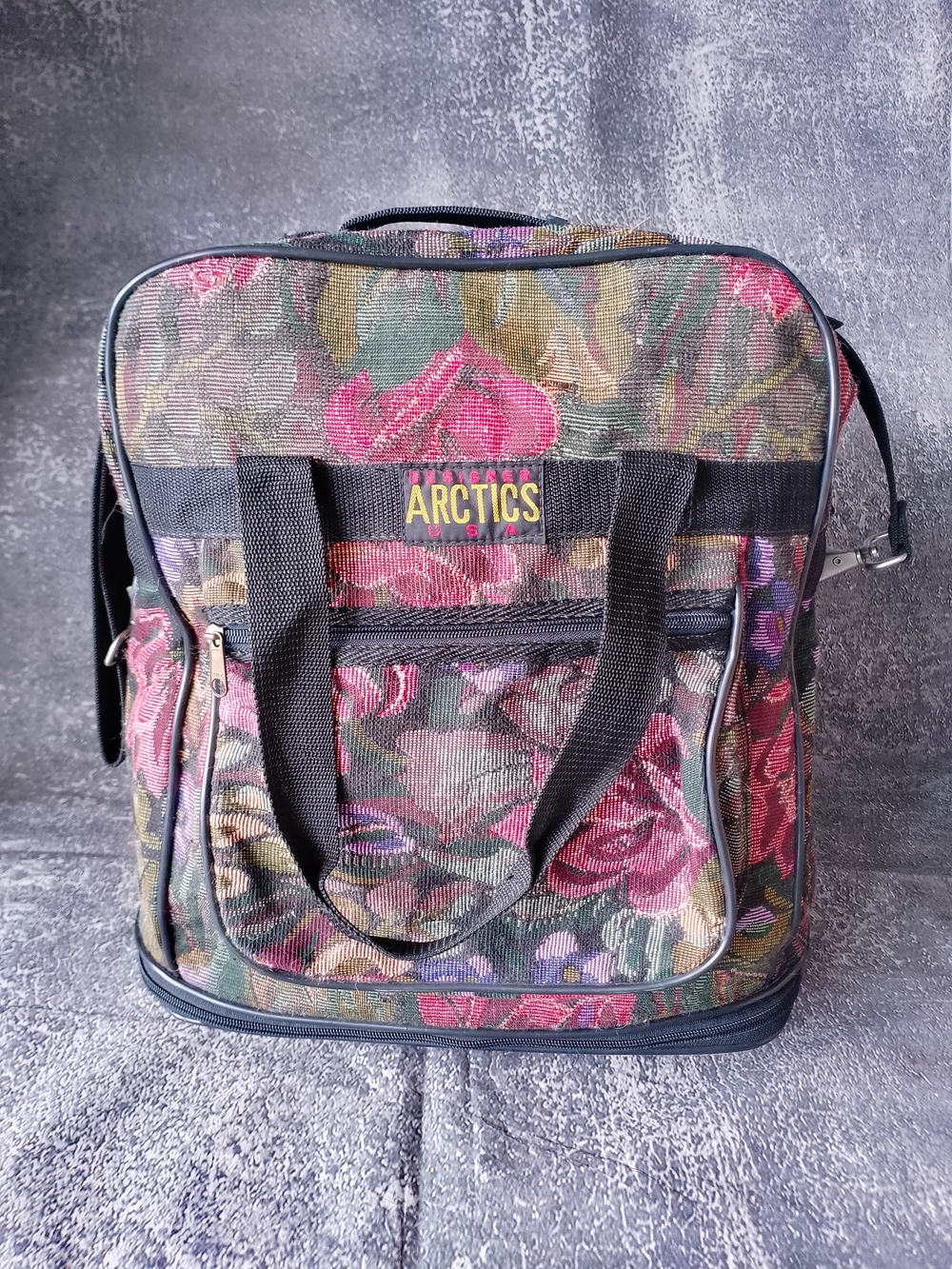 Vintage ARCTICS USA Floral Tote Travel Bag - Expandable